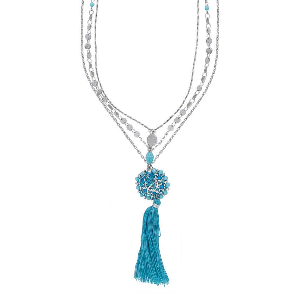 Blue Tassle Necklace