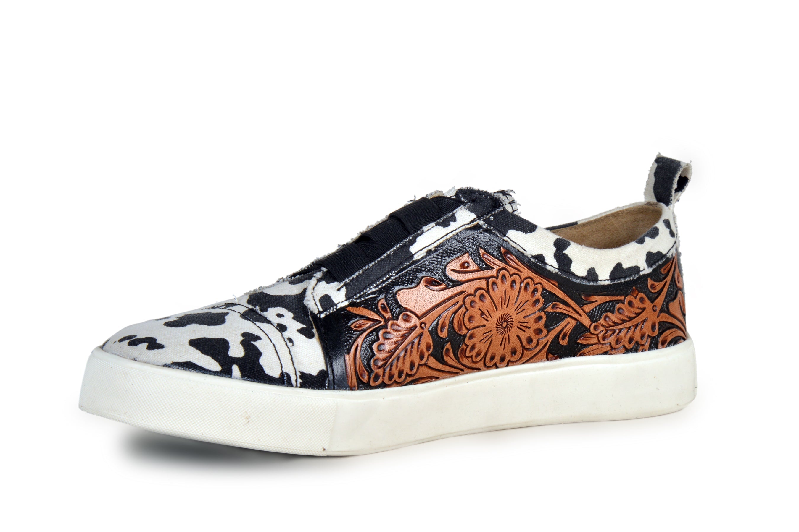 Women Limited Edition Cowprint with Handtooling Sneaker