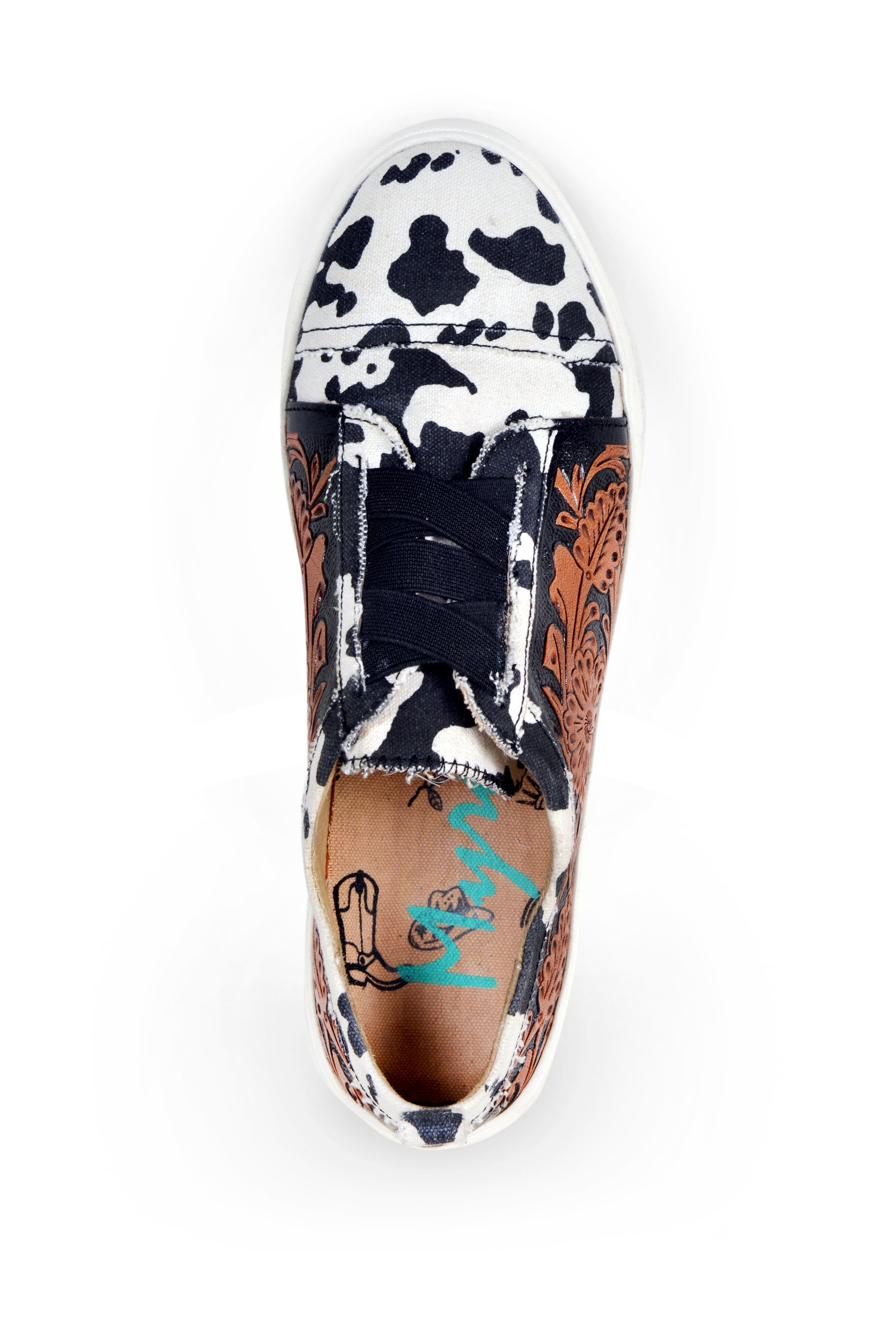 Women Limited Edition Cowprint with Handtooling Sneaker