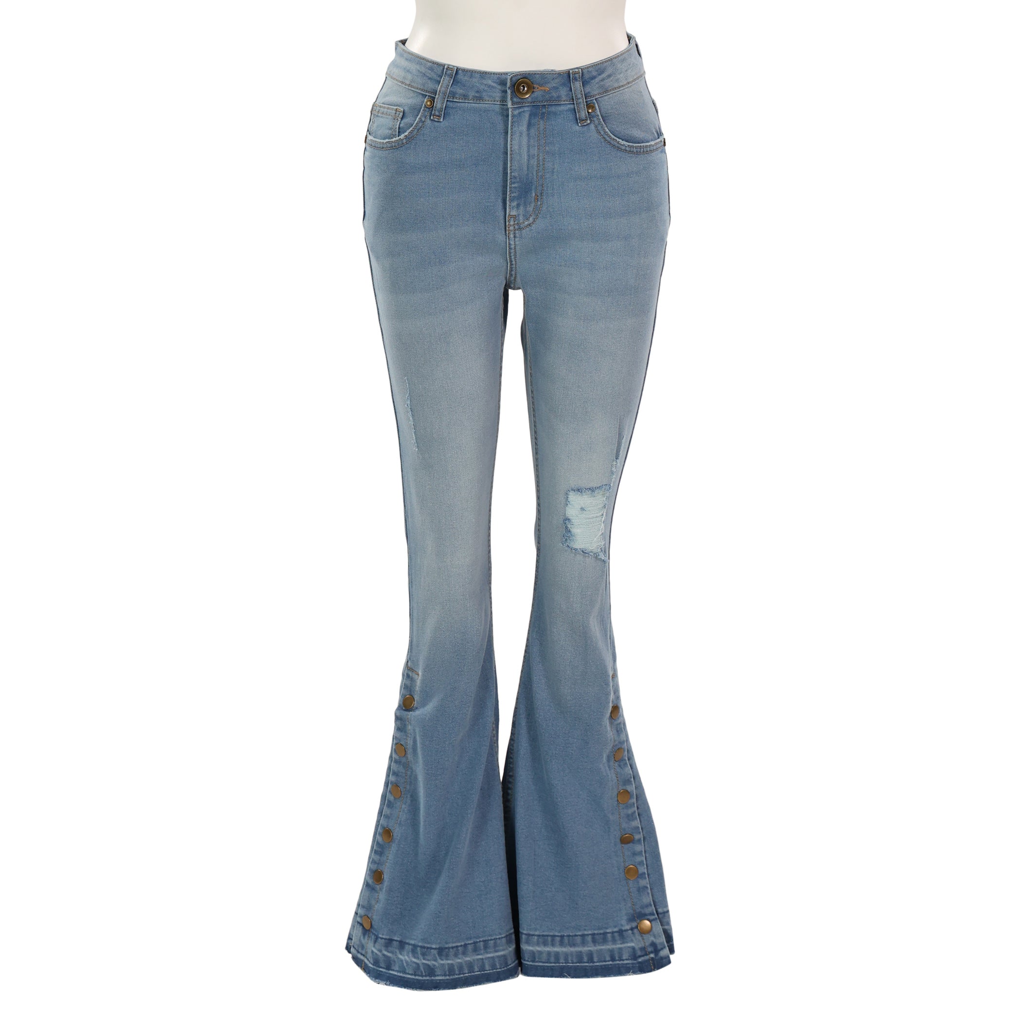 Regina Flared Button Accent Leg Jeans