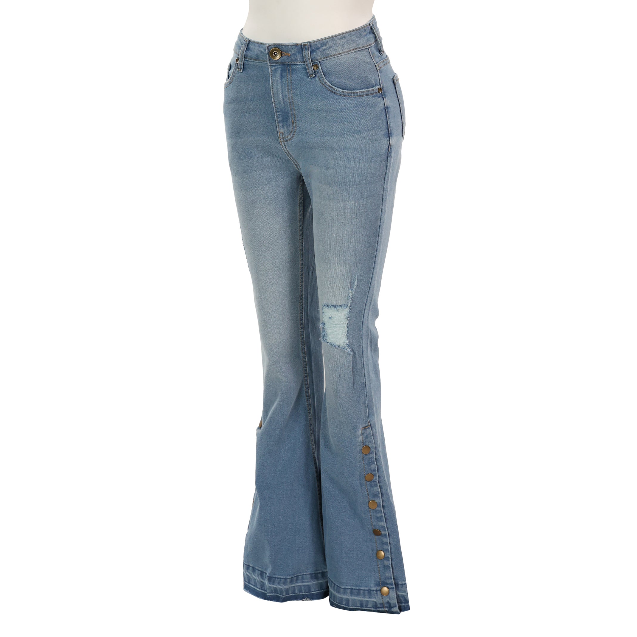 Regina Flared Button Accent Leg Jeans