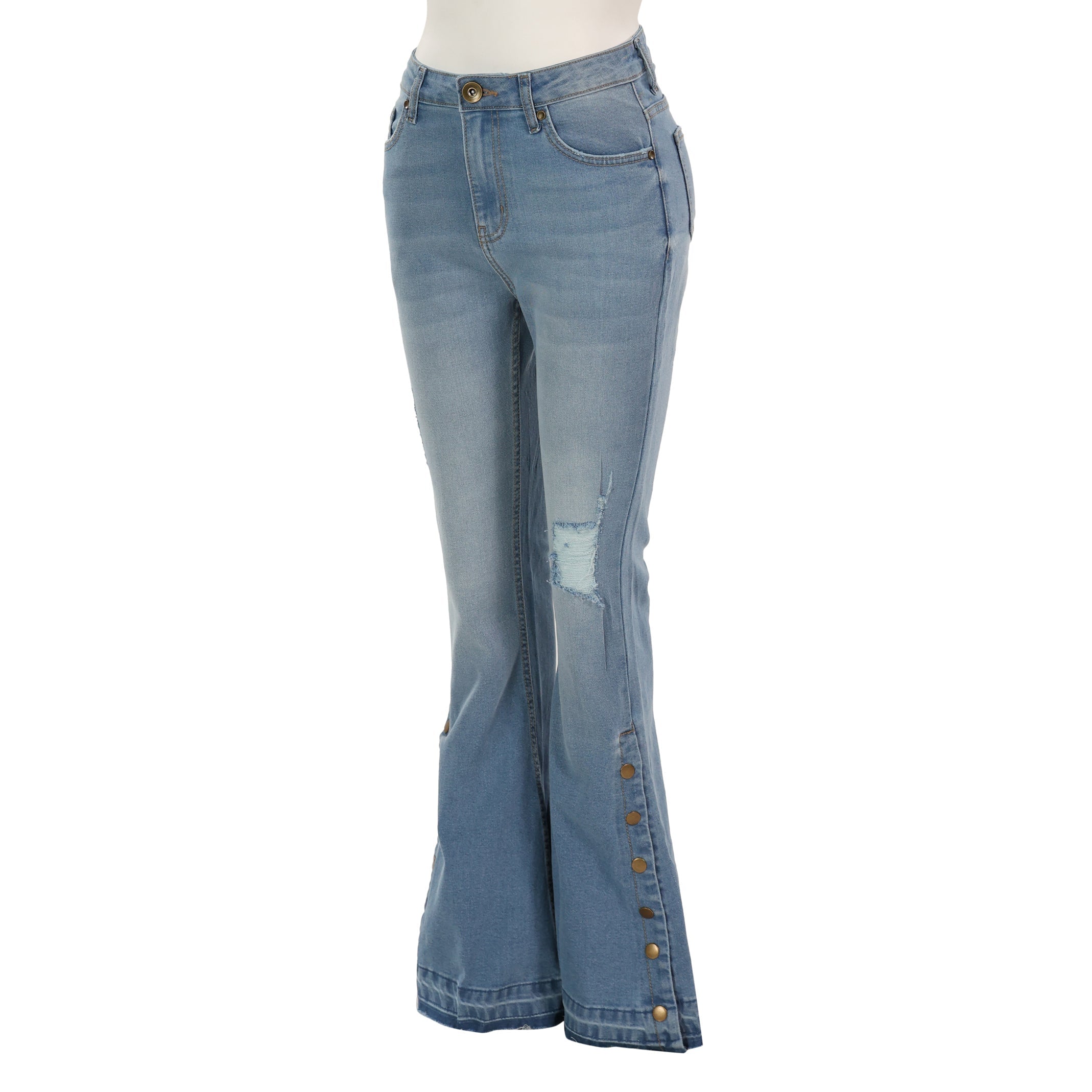 Regina Flared Button Accent Leg Jeans