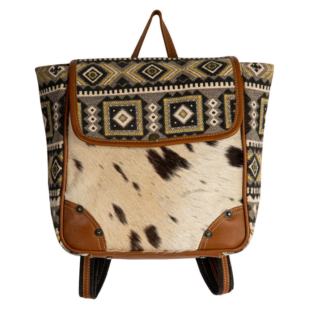 Bison Ridge Backpack Bag With Hair-On Hide