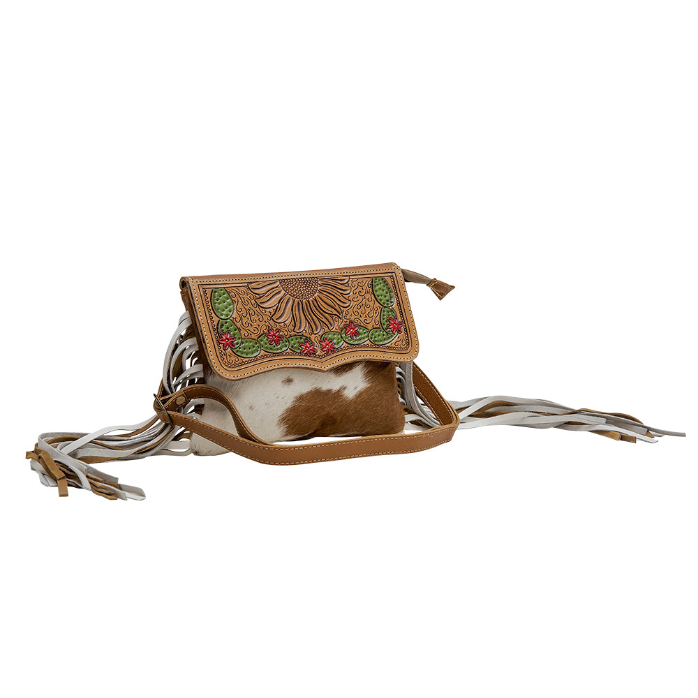 Glossy Moss Hand-Tooled Bag