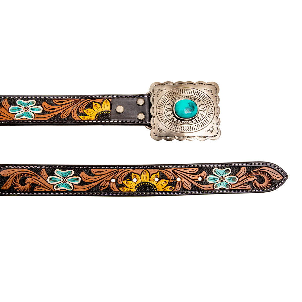 Klepto Hand-Tooled Concho Belt