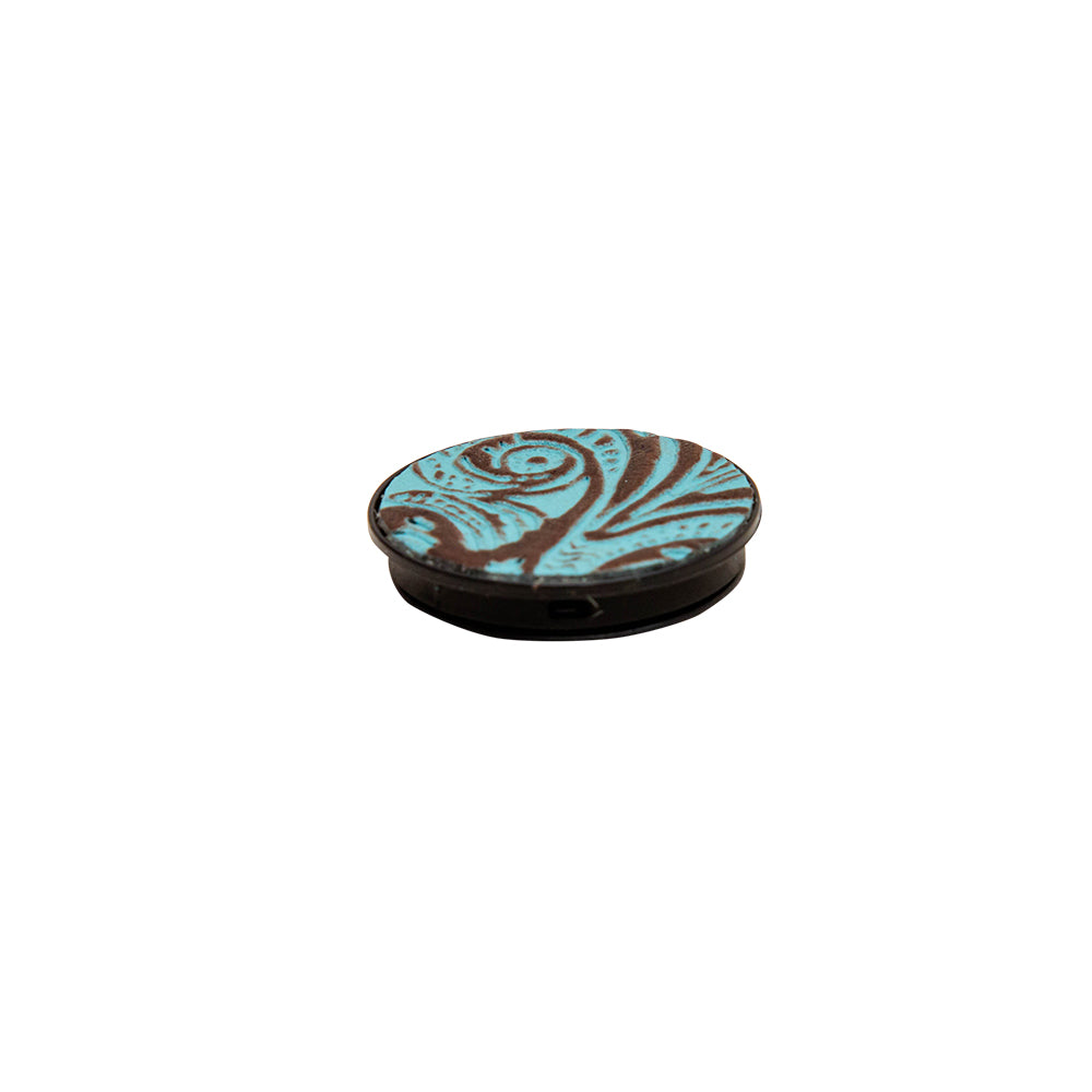 Atrium Turquoise Leather Phone Socket