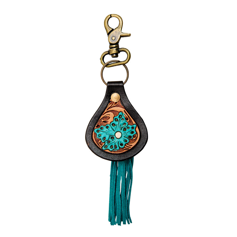 Venous Hand-Tooled Leather Keyfob