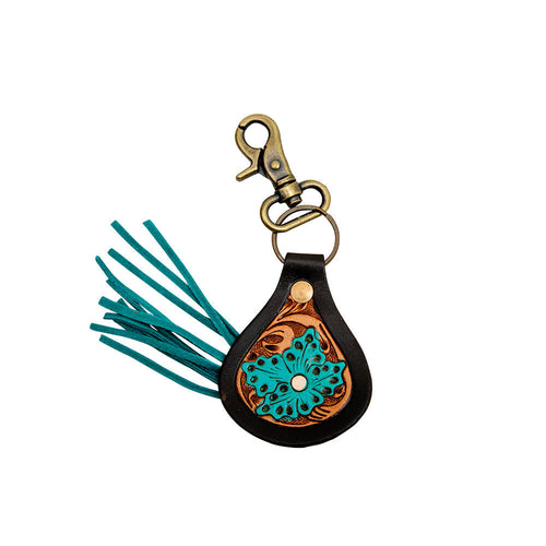Venous Hand-Tooled Leather Keyfob