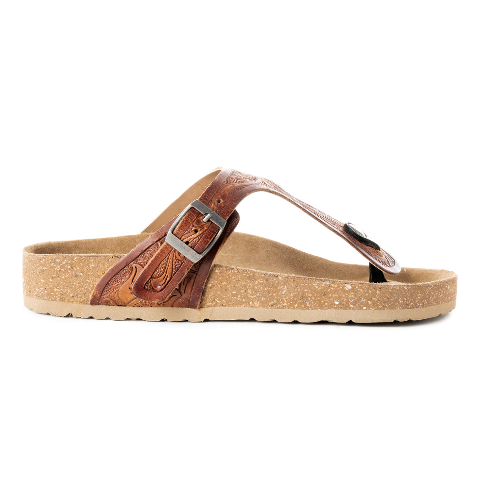 Crockler Western Hand-Tooled Sandals