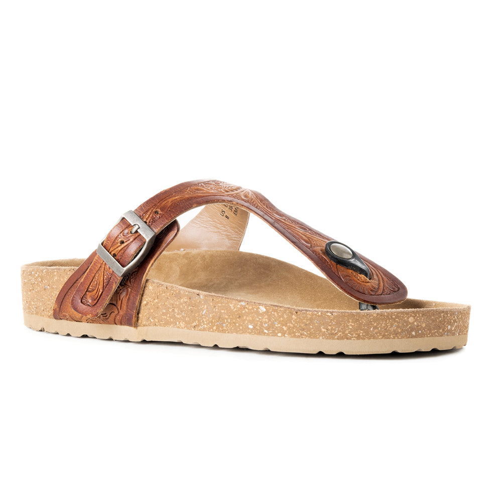 Crockler Western Hand-Tooled Sandals