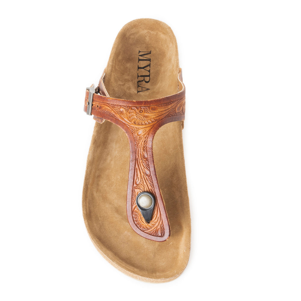 Crockler Western Hand-Tooled Sandals