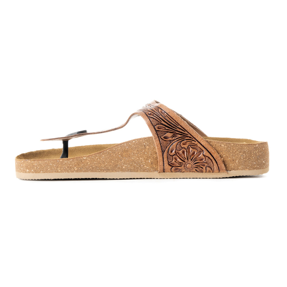 Grashius Western Hand-Tooled Sandals