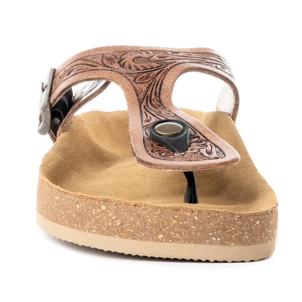 Grashius Western Hand-Tooled Sandals