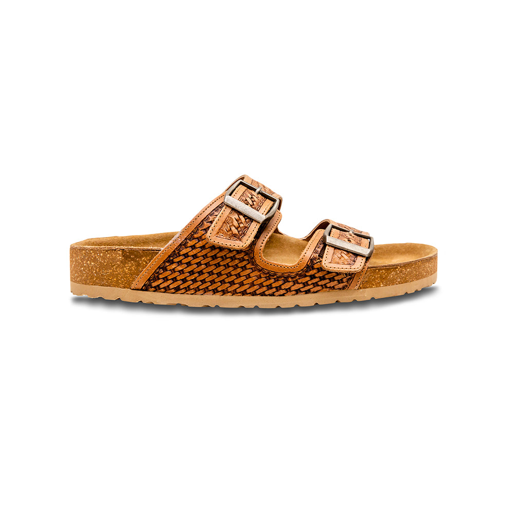 Hulchul Western Hand-Tooled Sandals