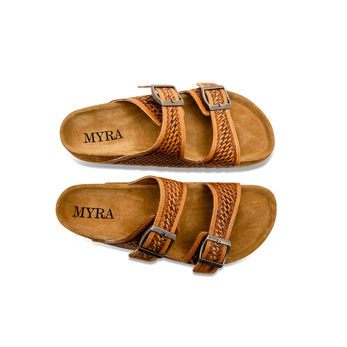 Hulchul Western Hand-Tooled Sandals