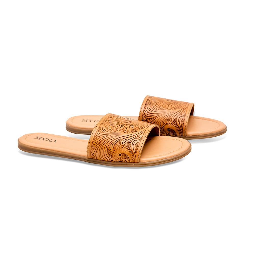 Wappal Western Hand-Tooled Sandals