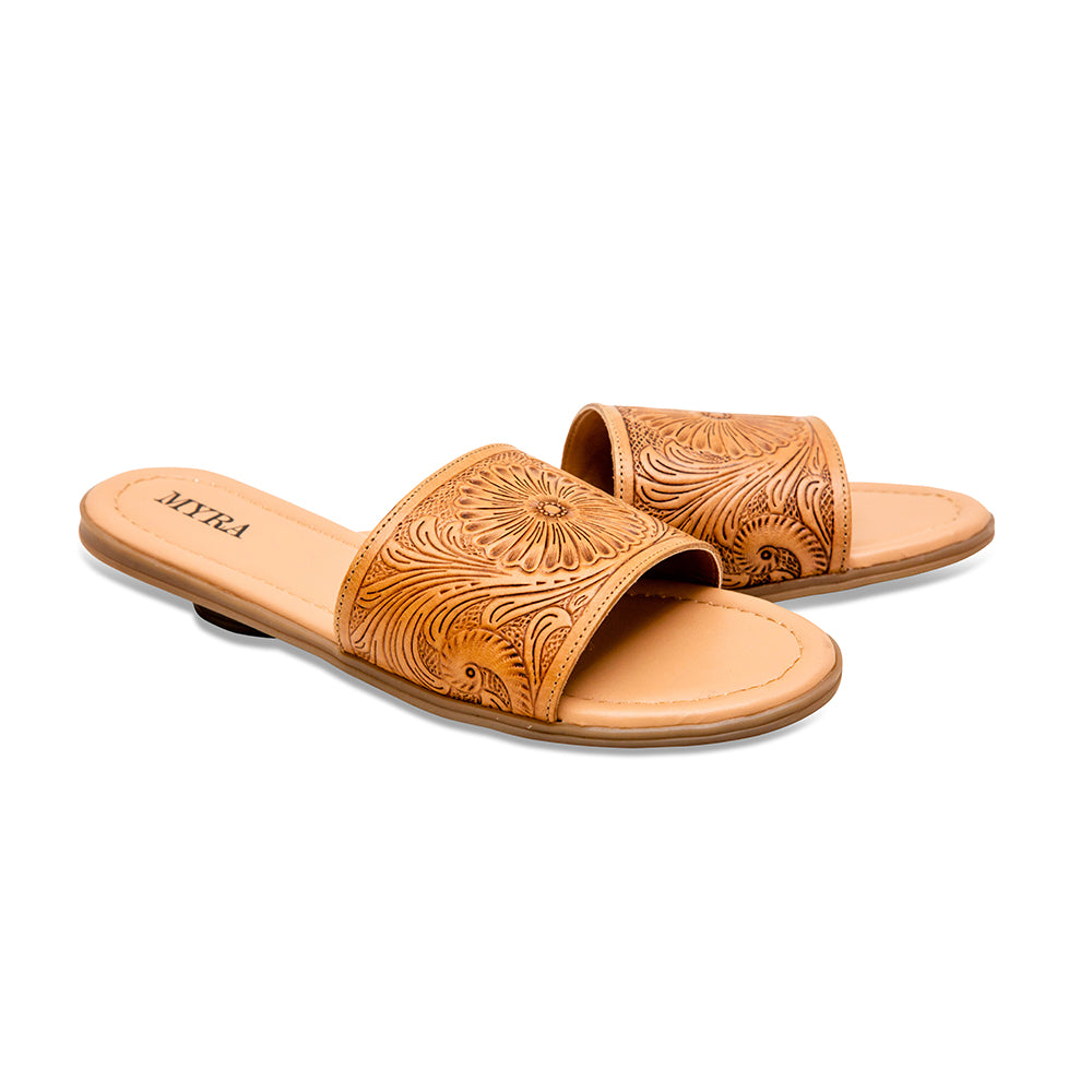 Wappal Western Hand-Tooled Sandals