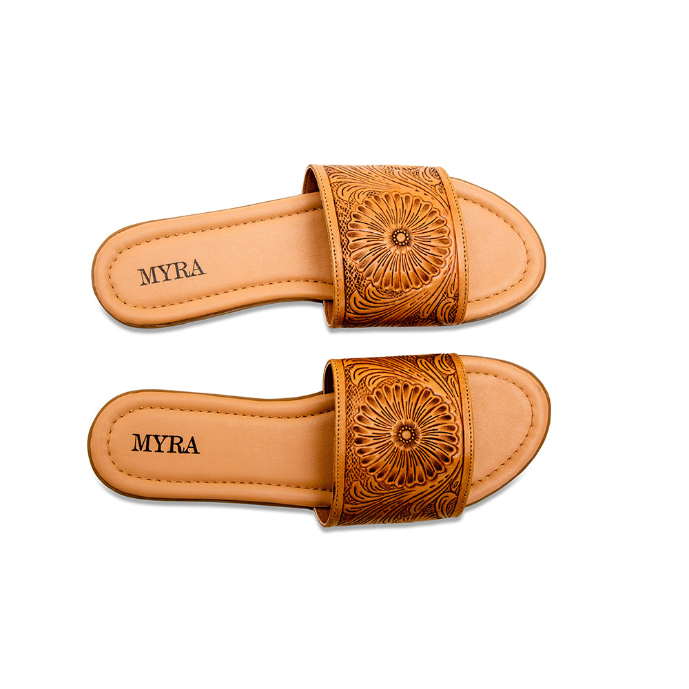 Wappal Western Hand-Tooled Sandals