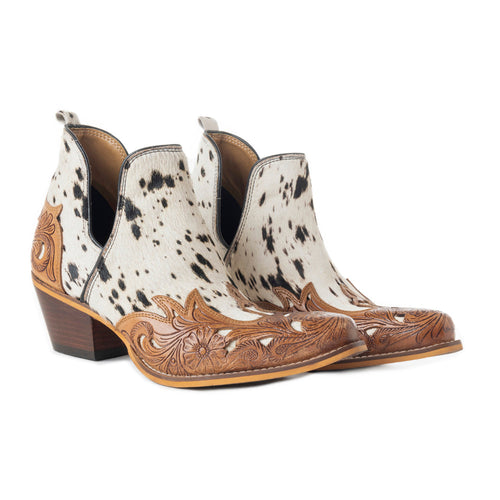 West Street Western Hand-Tooled Booties