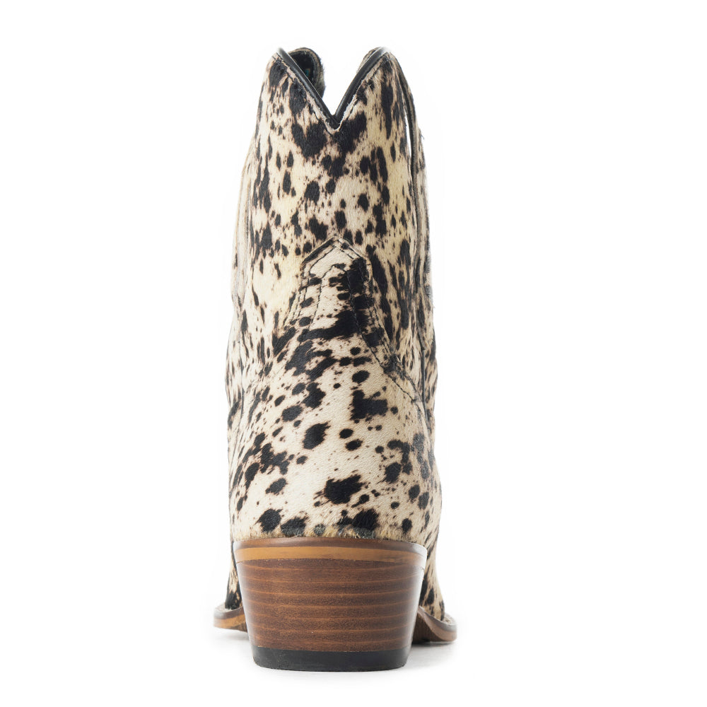 Cow Bow Western Hairon Leather Booties