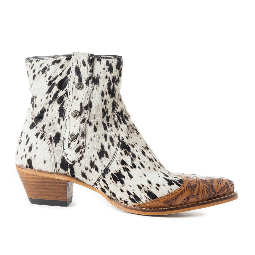 Rocker Western Hand-Tooled Booties