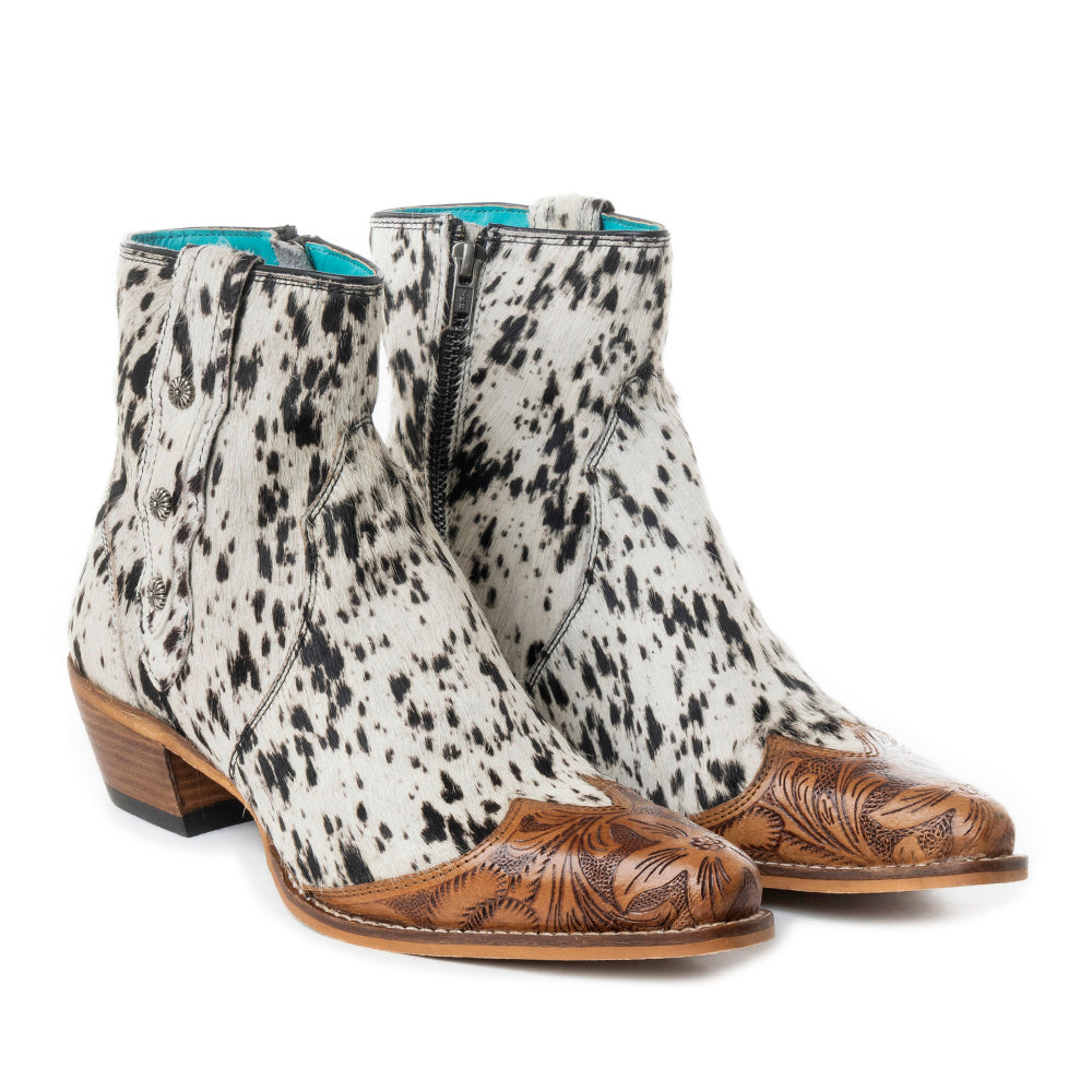 Rocker Western Hand-Tooled Booties