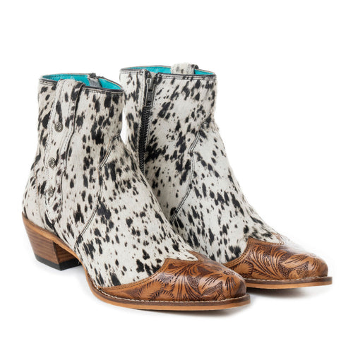 Rocker Western Hand-Tooled Booties