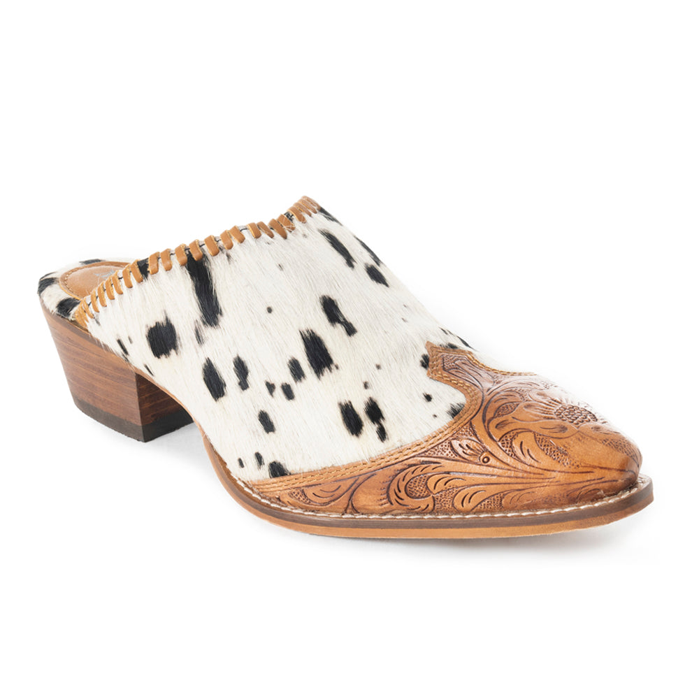 Heely Western Hand-Tooled Mules