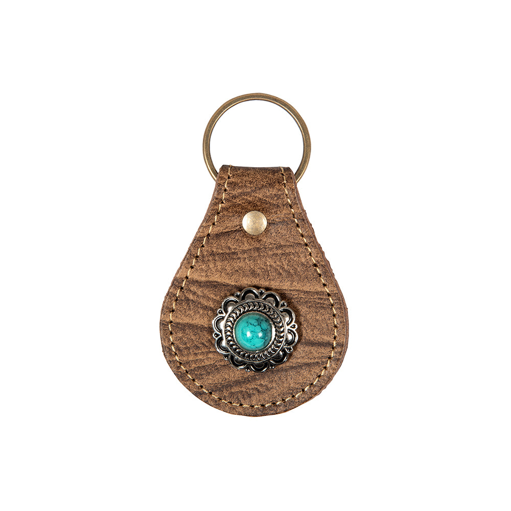 Concho Varied Leather Key Fob