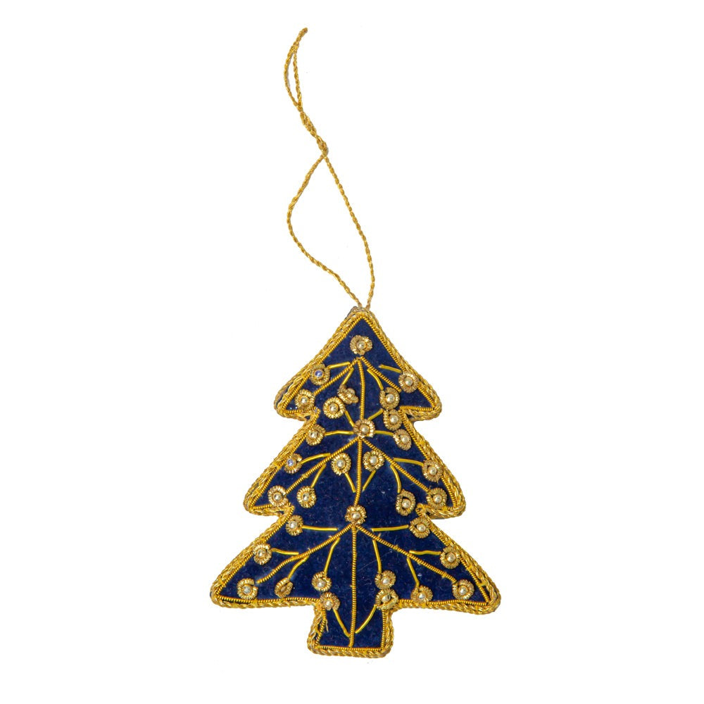 Jeweled Christmas Tree Ornament In Royal Blue