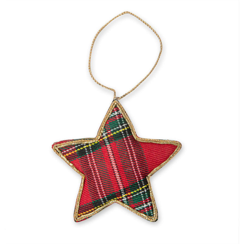 Plaid Cheer Star Ornament