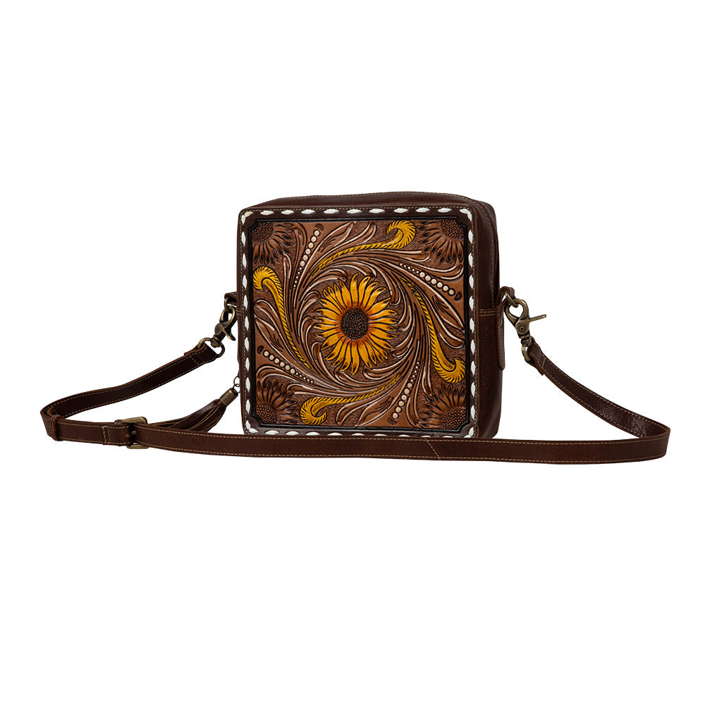 Radiant Sunflowers Hand-Tooled Bag