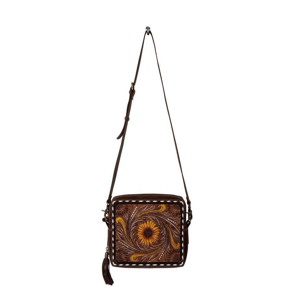 Radiant Sunflowers Hand-Tooled Bag