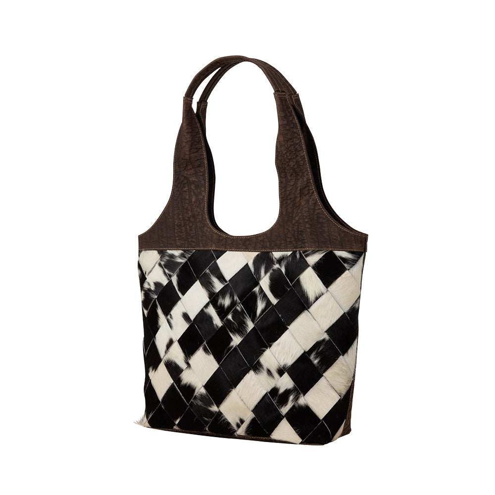 Pecos Wind Weave Pattern Leather & Hairon Bag