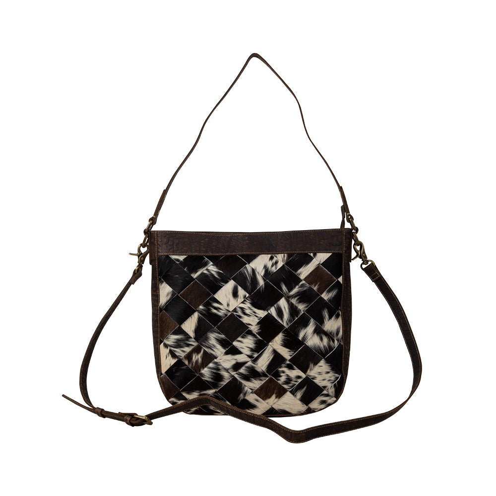 Pecos Cross Weave Pattern Hand-Tooled Bag