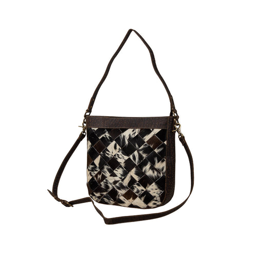 Pecos Cross Weave Pattern Hand-Tooled Bag