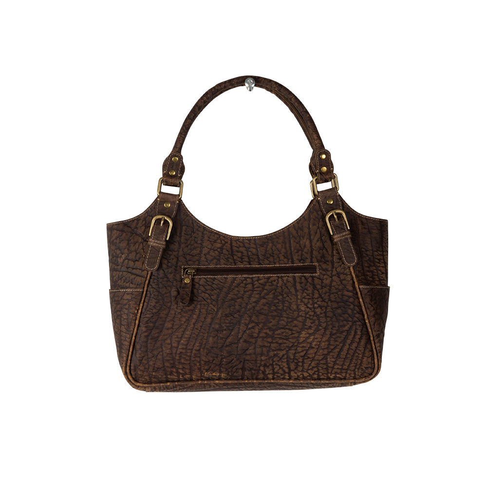 Pecos Hand Weave Pattern Leather & Hairon Bag