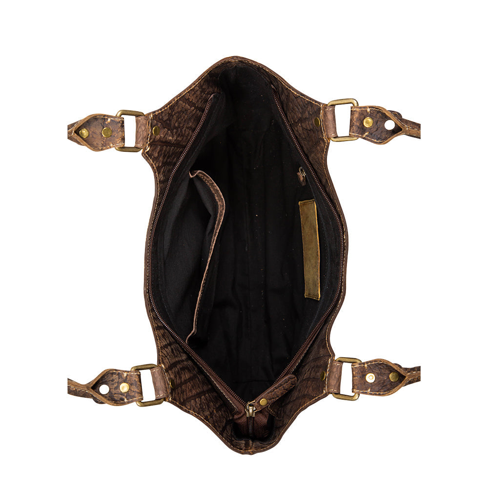 Pecos Hand Weave Pattern Leather & Hairon Bag