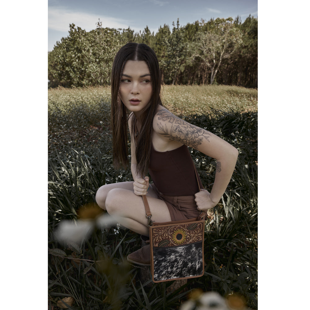 Sunflower Spree Hand-Tooled Bag