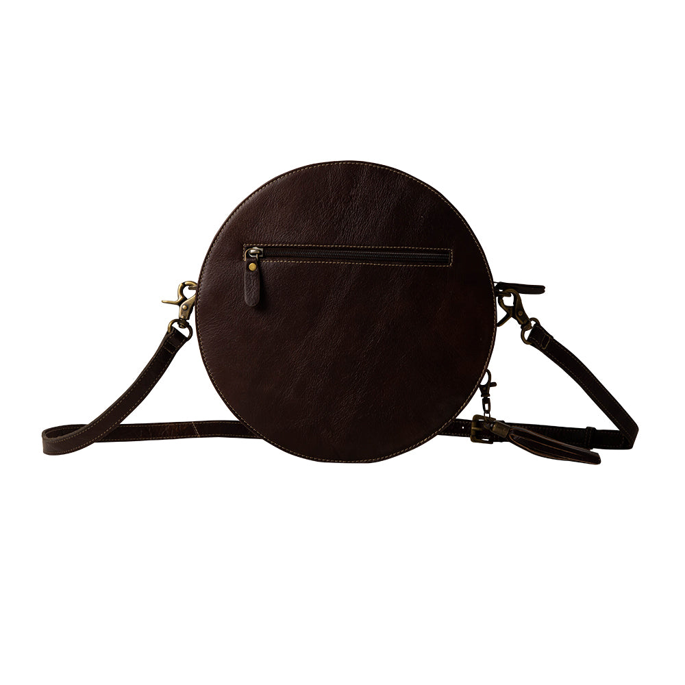 Magnolia Morn Hand-Tooled Round Bag