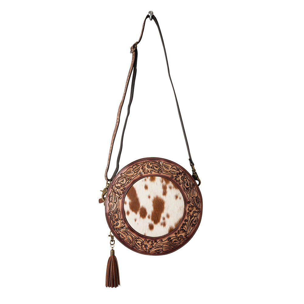 Classic Country Hand-Tooled Round Bag