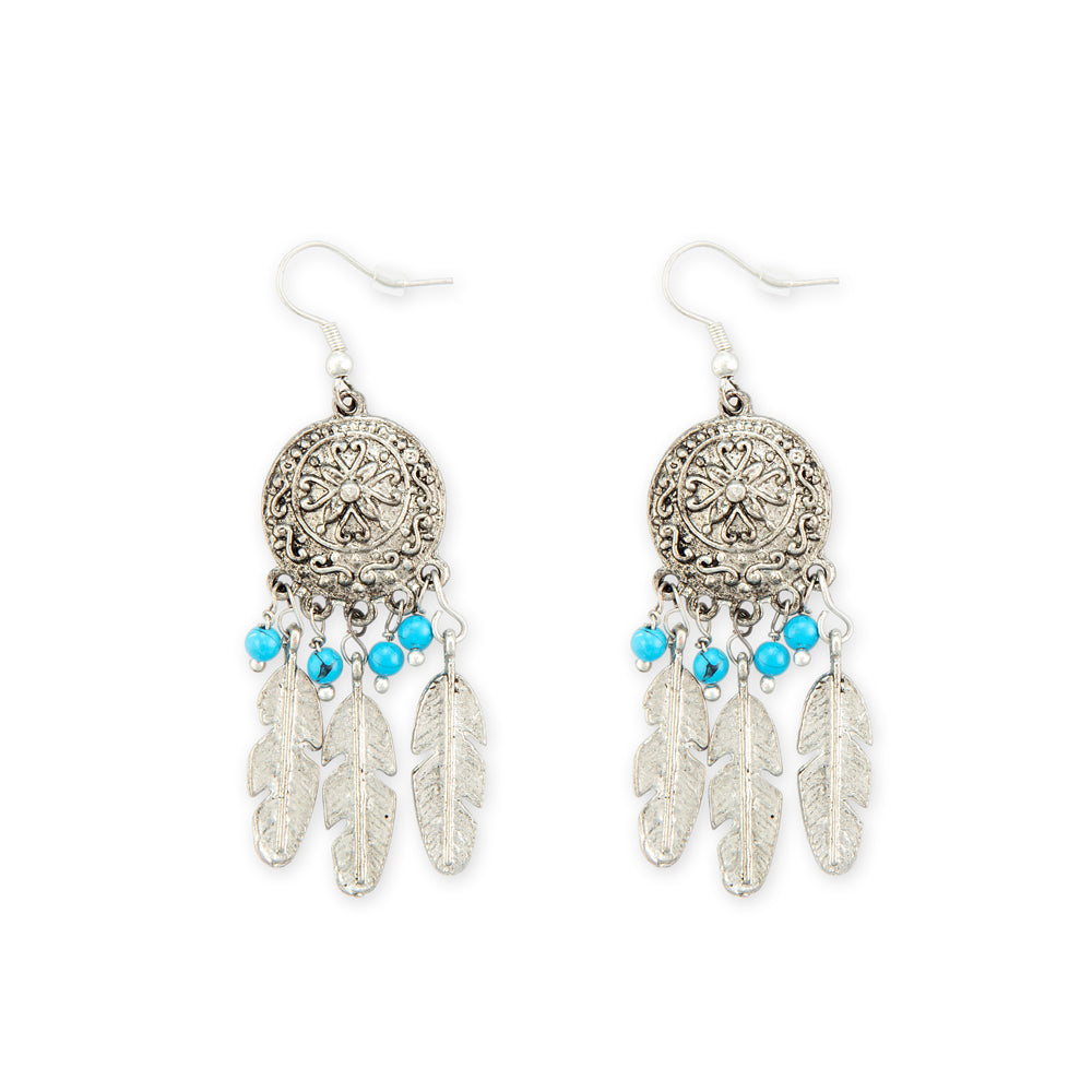 Wish Of Feathers Silver Earrings