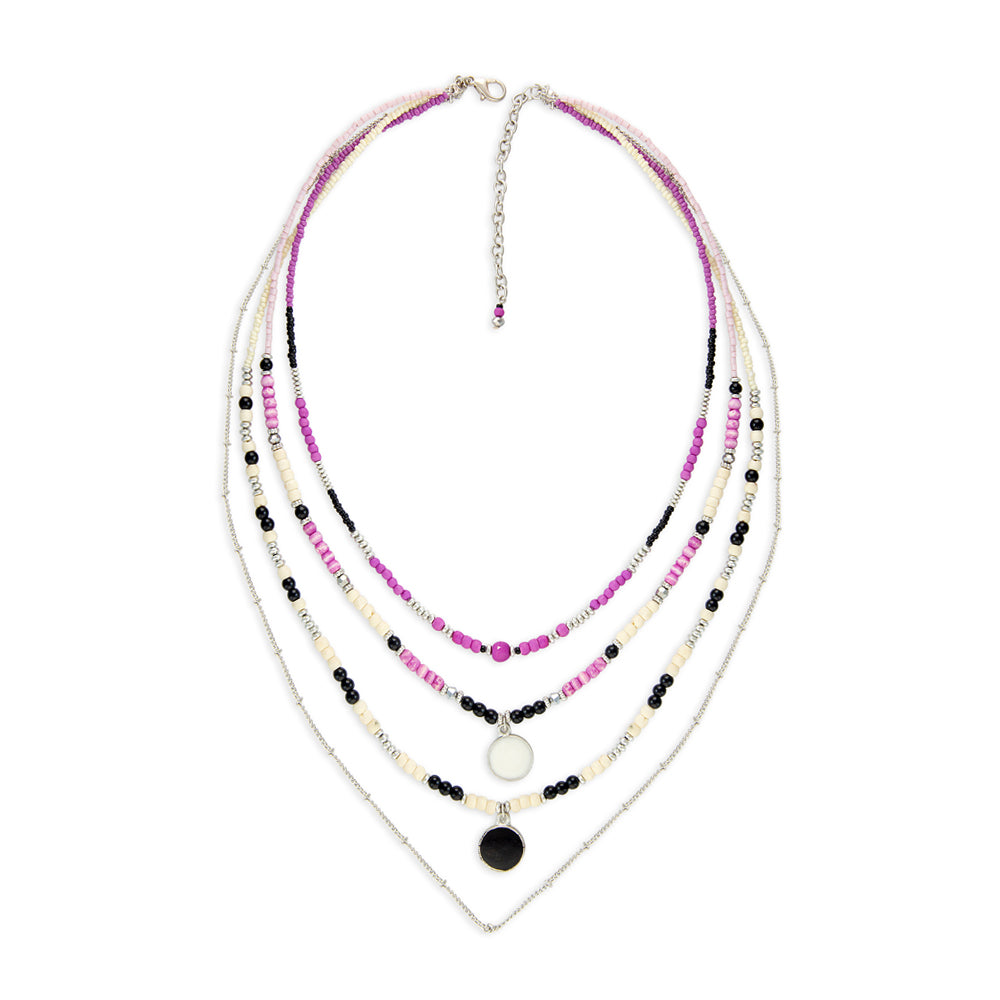 Merry Magenta Layered Necklace