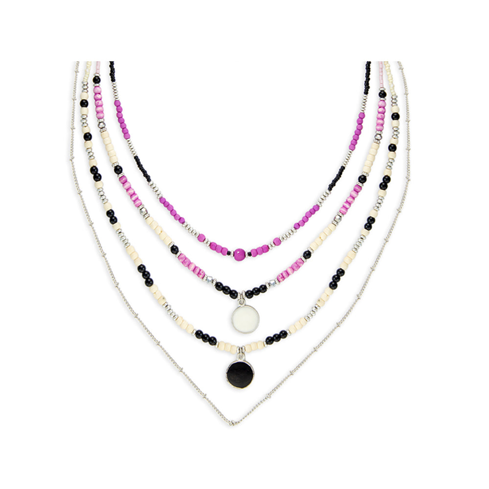 Merry Magenta Layered Necklace