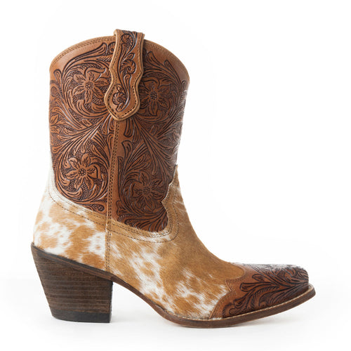 Kelsey Anne Hair-on Hide & Hand-tooled Leather Boots