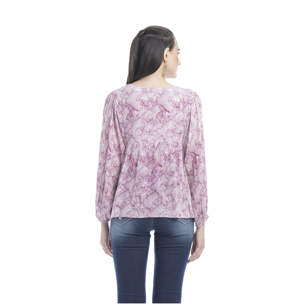 Marjorie Embroidered Floral Accent Top