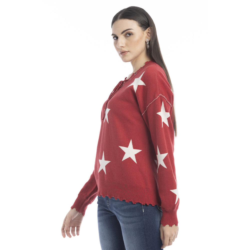 Paige Stars Frilled Hem Sweater