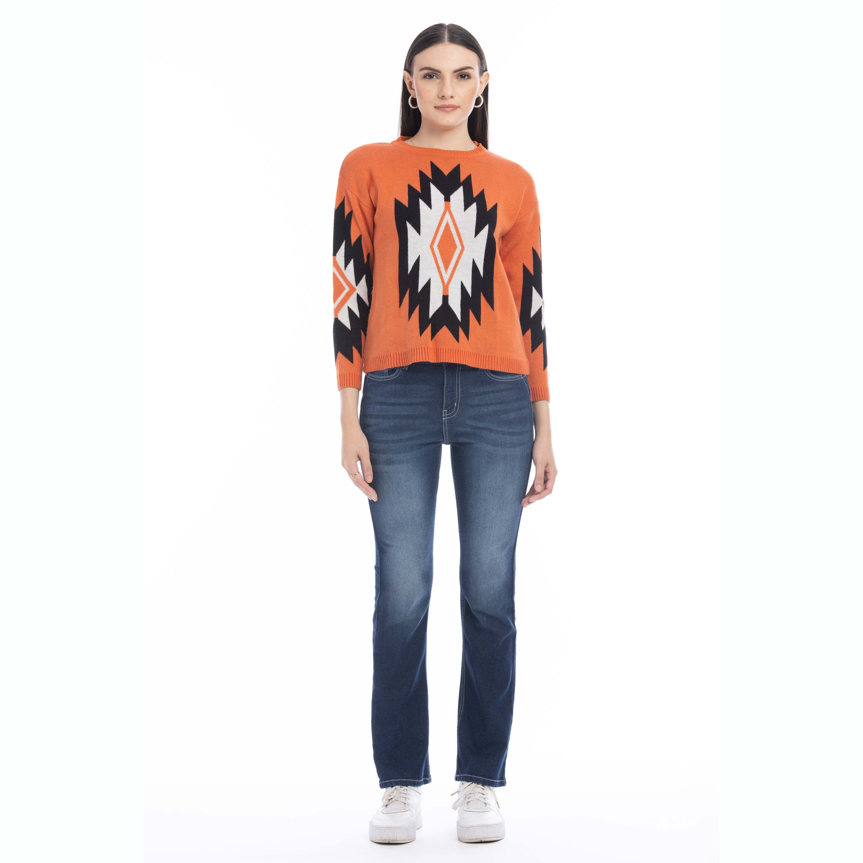 Rosemary Plains Geometric Print Sweater