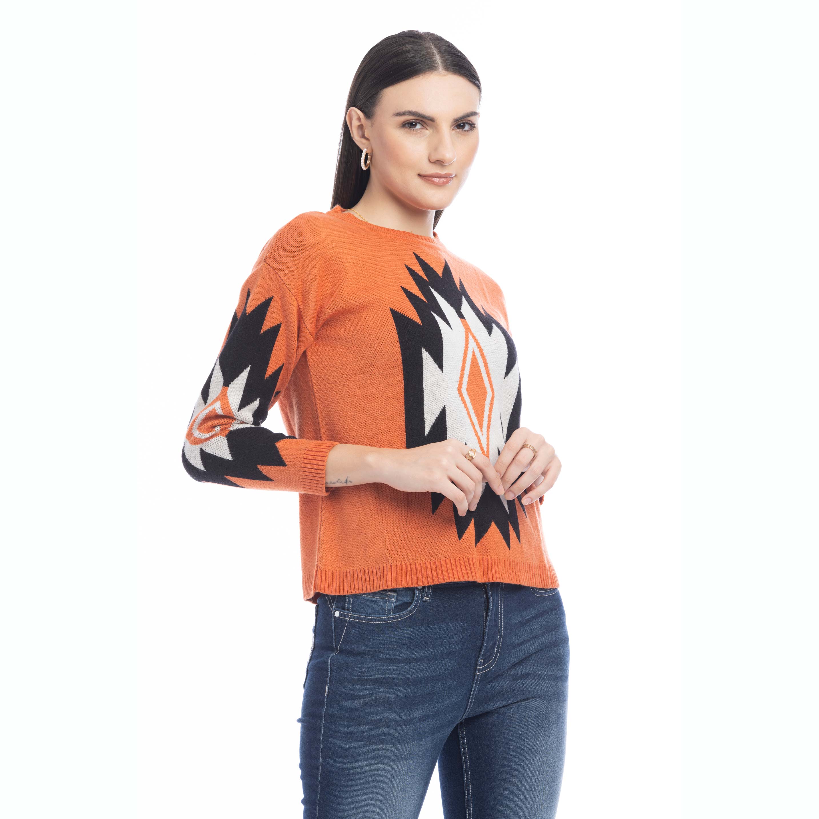 Rosemary Plains Geometric Print Sweater