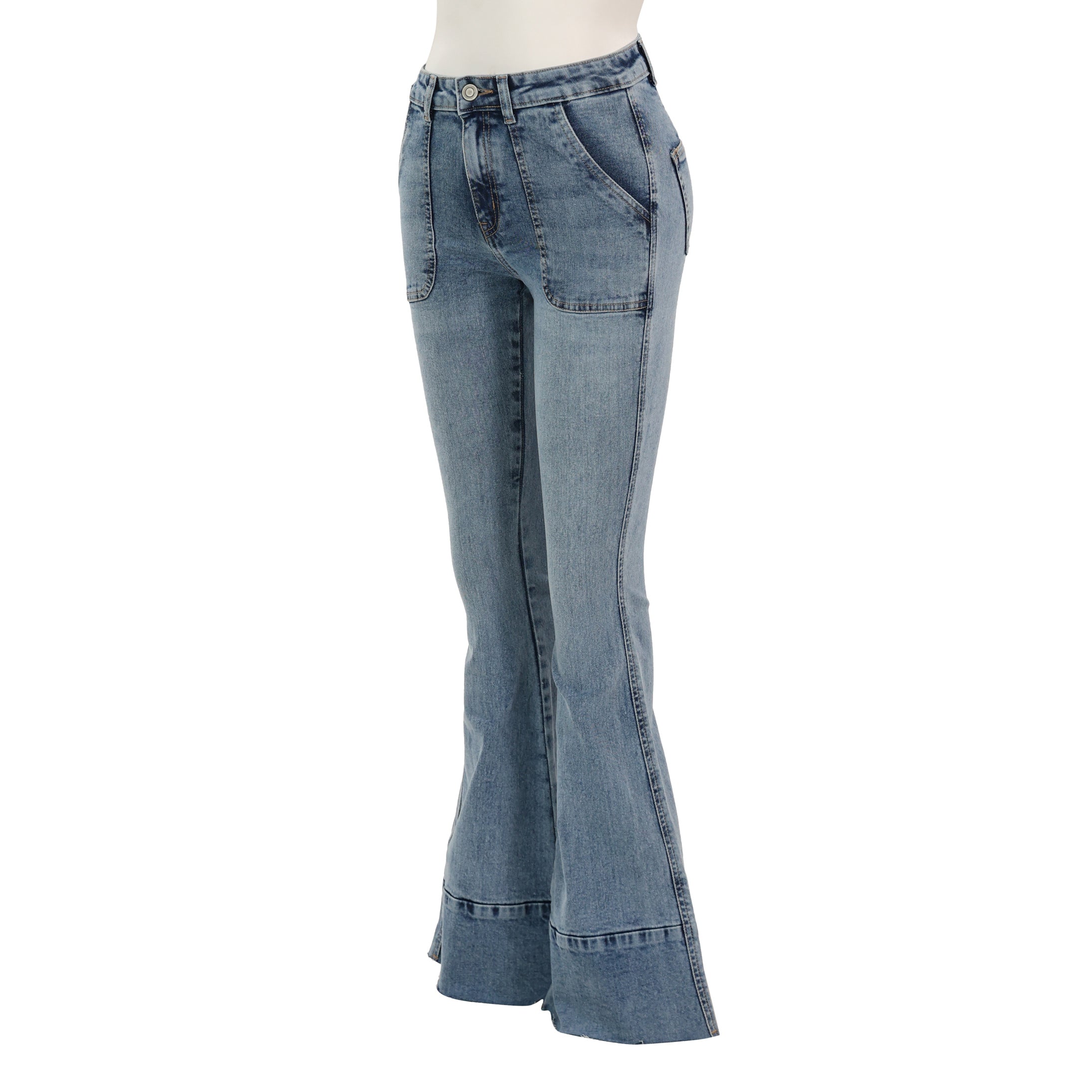 Raven Front Pocket Flared Jeans